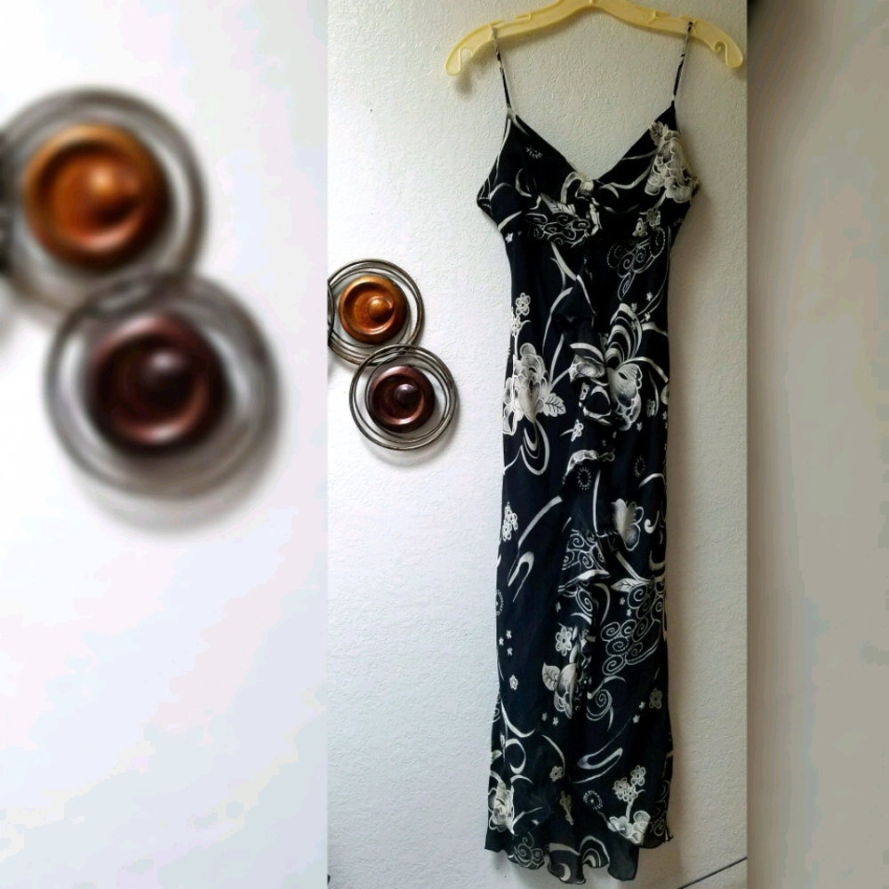 Krizia d. Black/White Ruffled Dress
